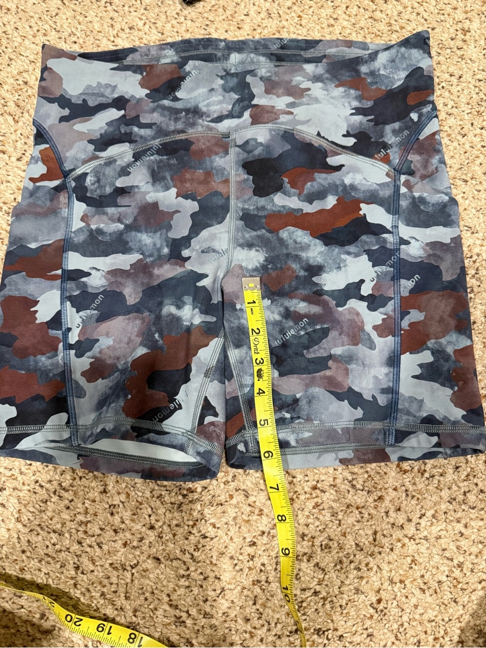 lululemon athletica Women’s Athletic Shorts - Camo Gray, White, Brown - Picture 4 of 6